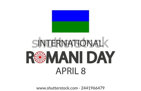 Roma Day International typography and flag, vector art illustration.