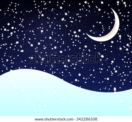 Snow at night crescent