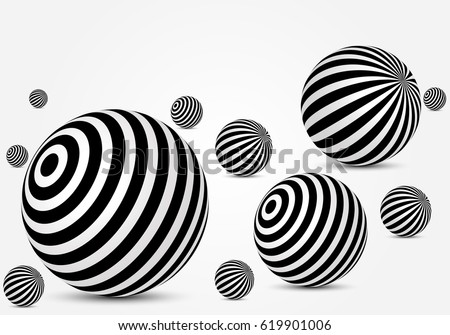 Black and white striped balls