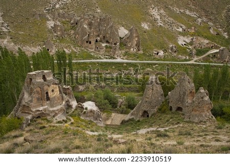 Landscape in Soganli Valley in Kayseri Province,Turkey,Anatolian Peninsula,Western Asia
 Stock foto © 
