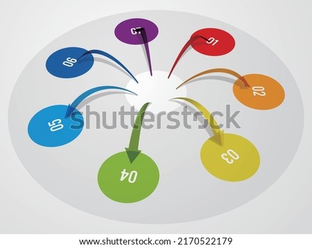 Radial rainbow arrows infographic vector illustration