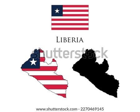 liberia flag and map illustration vector