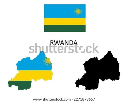 rwanda Flag and map illustration vector 