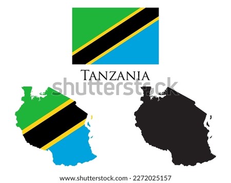 tanzania Flag and map illustration vector 