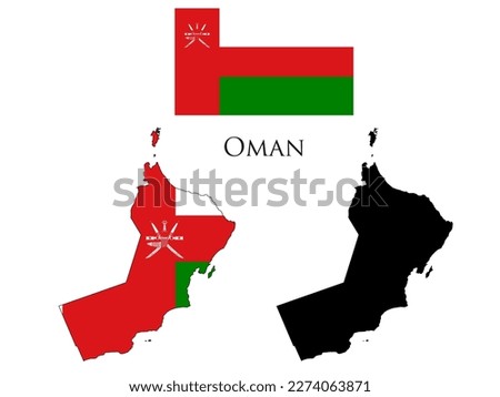 oman Flag and map illustration vector 