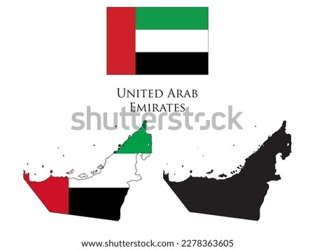 united arab emirates flag and map illustration vector 