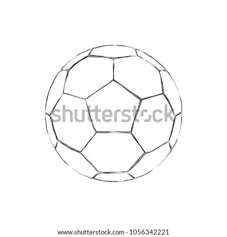 Soccer ball outline vector icon. Isolated on white background.