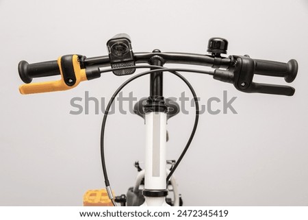 Similar – Image, Stock Photo Bicycle handlebars in front of skyline in the evening light
