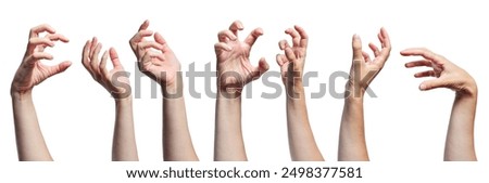 Image, Stock Photo A woman reaches for a product in a grocery store