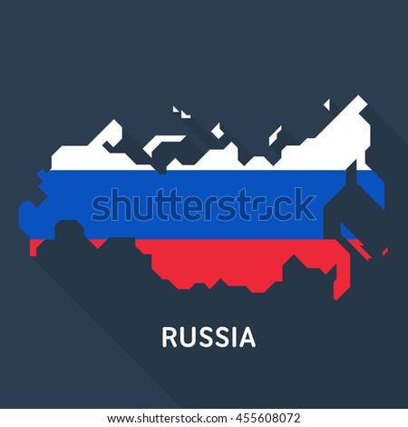 Russian map on blue background