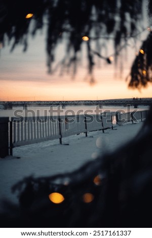 Similar – Foto Bild Verschneite Brücke über den Fluss in der Altstadt