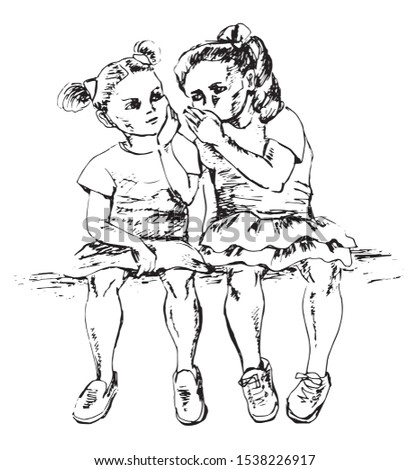 Drawing Of Two Sisters | Free Download On ClipArtMag