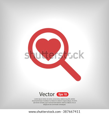 heart search icon. One of set web icons