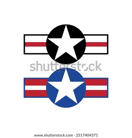 US Air Force Star Sticker Vector Design, for labels, stickers and educational media.