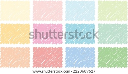 Hand drawn crayon touch Cute square frame in pastel colors