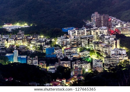 City night scene in Taipei, Taiwan.