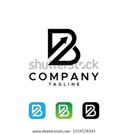 B logo arrow. letter b design vector illustration modern icon. business investment logo. Finance logo with B letter concept