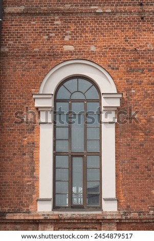 Image, Stock Photo window on brick facade, etretat-normandy