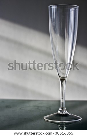 Wine and champagne glass on black and white background