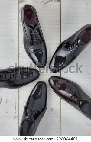 A variety of shiny shoes for men