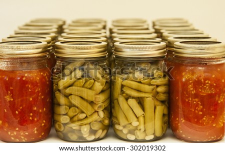 Home Canned Tomato And Green Bean Vegetables