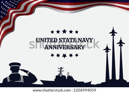 United States Flag Background with copy space area. Perfect for a US Navy Birthday or any other event involving the US flag