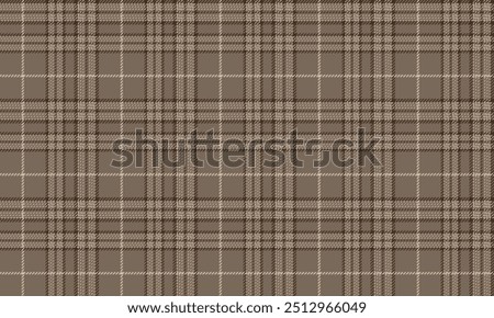 Plaid fabric pattern, khaki, brown, seamless for textile and design clothes skirt pants apron tablecloth blanket or decoration fabric. Vector illustration.