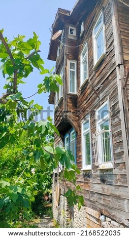 Wooden house architecture and wooden structures Stok fotoğraf © 