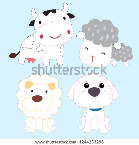 animals line drawing vector design for kid