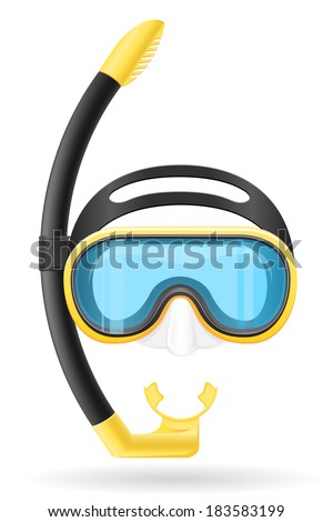 mask and tube for diving vector illustration isolated on white background