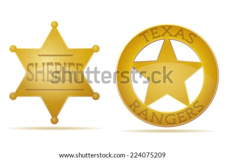 star sheriff and ranger vector illustration isolated on white background