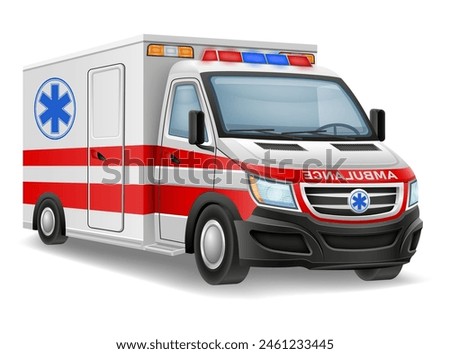 ambulance automobile car medical vehicle vector illustration isolated on white background