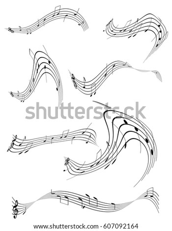 abstract musical notes stock vector illustration isolated on white background