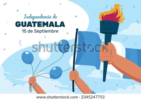 Guatemala independence day background. Guatemalan independence day celebration. September 15. Happy Independence Day of Guatemala. vector illustration. Poster, Banner, greeting card. Guatemalan flag.