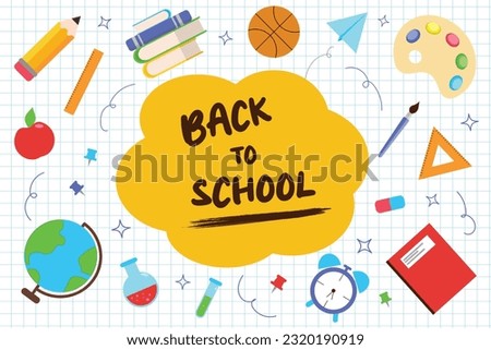 Back to school concept banner and background