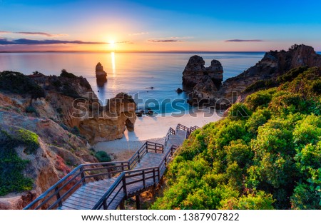 Image, Stock Photo Beach Portugal Lagos Water