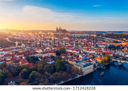 Image, Stock Photo View over the roofs of Berlin with a view of the Memorial Church