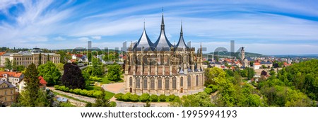 View of Kutna Hora with Saint Barbara's Church that is a UNESCO world heritage site, Czech Republic. Historic center of Kutna Hora, Czech Republic, Europe.  Foto stock © 