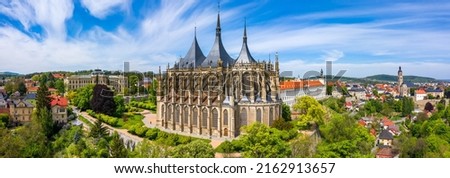 View of Kutna Hora with Saint Barbara's Church that is a UNESCO world heritage site, Czech Republic. Historic center of Kutna Hora, Czech Republic, Europe.  Foto stock © 