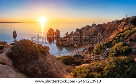 Similar – Image, Stock Photo Beach Portugal Lagos Water