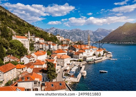 Similar – Image, Stock Photo View of Kotor Bay, Montenegro