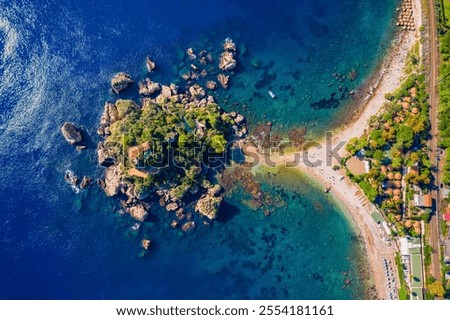 Similar – Image, Stock Photo View from Taormina on a railway station  in Sicily