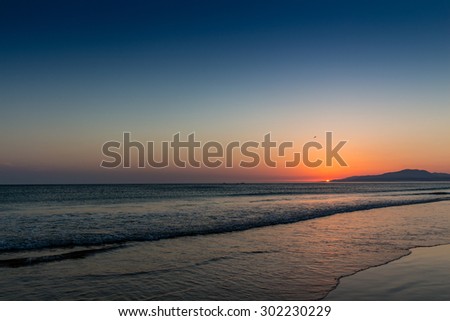 Sunset over the ocean, Tarifa, Spain
