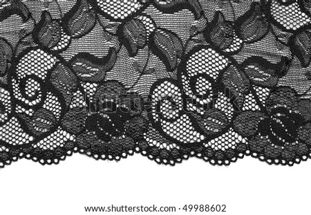 Black lace insulated on white background