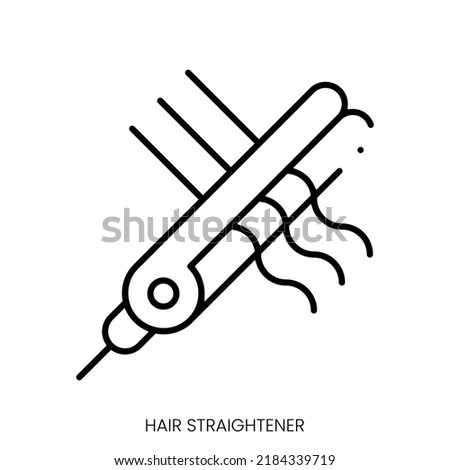 hair straightener icon. Linear style sign isolated on white background. Vector illustration