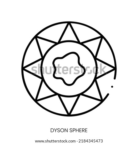 dyson sphere icon. Linear style sign isolated on white background. Vector illustration