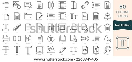Set of text edition icons. Thin linear style icons Pack. Vector Illustration