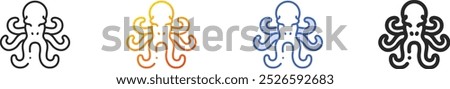 kraken icon.Thin Linear, Gradient, Blue Stroke and bold Style Design Isolated On White Background