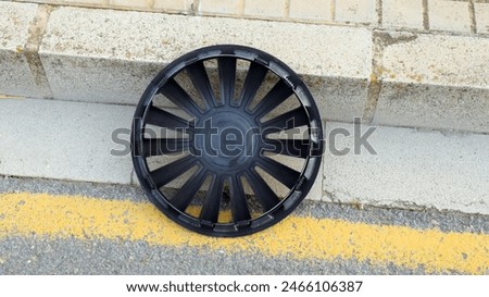 Similar – Image, Stock Photo car wheel lies on the side of the road covered with a thick layer of snow