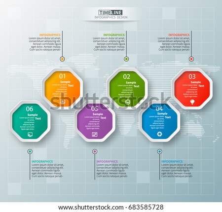 vector abstract 3d paper infographic elements.octagon infographics